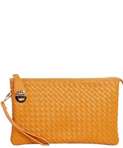 Fashion Woven Clutch Crossbody Bag WU042 MUSTARD